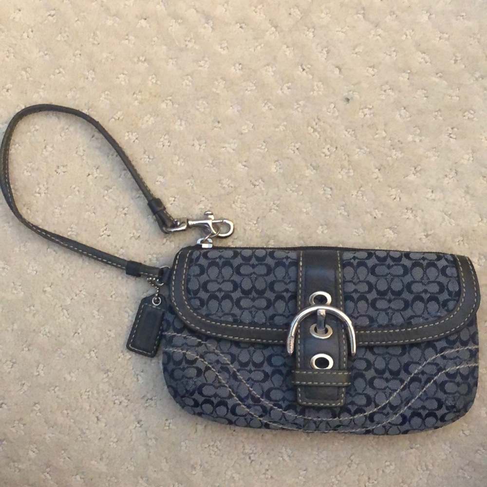 Navy blue Coach wristlet